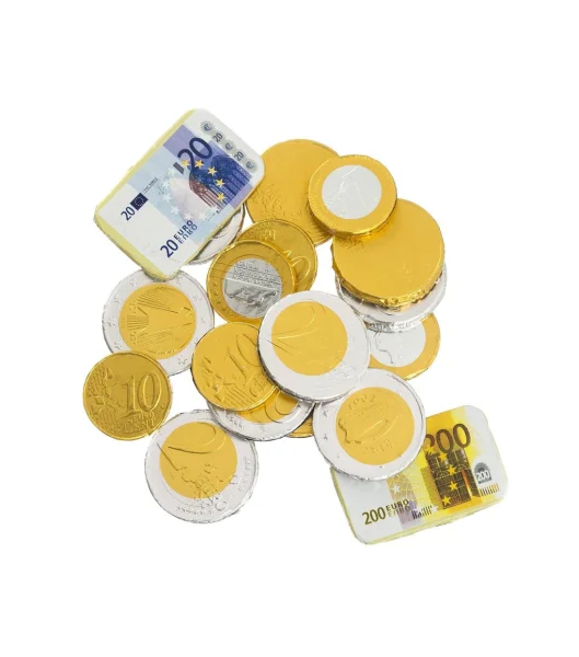 Шоколадні цукерки Favorina монети євро favorina mini milk chocolate coins новорічний подарунок 150 г (німеччина) - 2