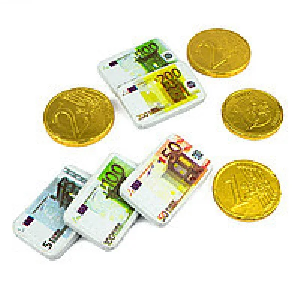 Шоколадні цукерки Favorina монети євро favorina mini milk chocolate coins новорічний подарунок 150 г (німеччина) - 3