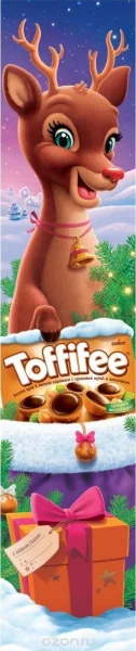 Шоколадні новорічні Toffifee цукерки в коробці toffifee олень санти висока 325 грамів німеччина - 1