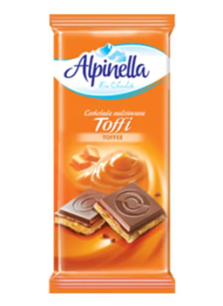 Шоколад молочний Alpinella з карамеллю 90г - 1
