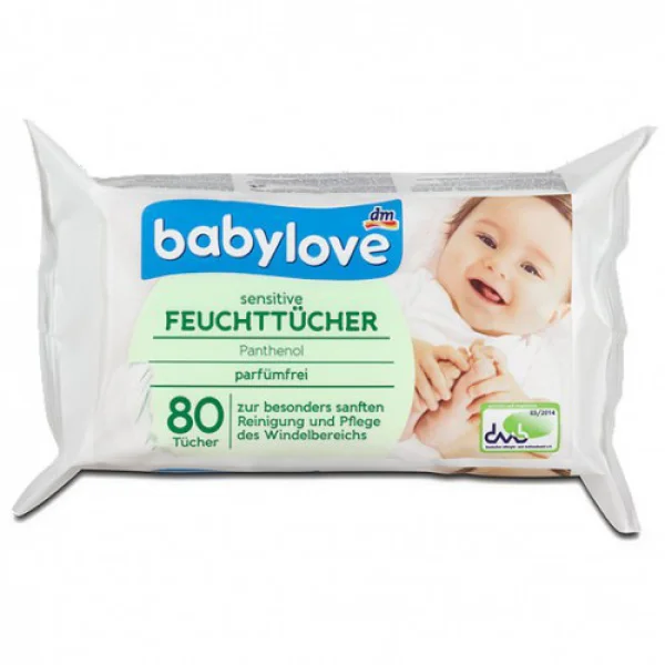 Дитячі вологі серветки babylove 80 шт. - 1