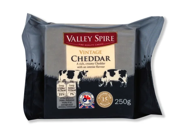 Valley spire vintage cheddar (чеддер, 15 мес.), 250г - 1