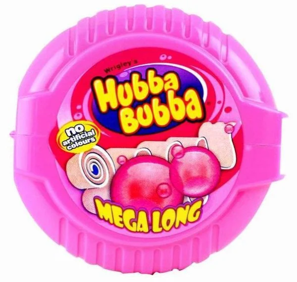 Жувальна гумка Стрічка Hubba Bubba Bubblegum Pink Хуба буба жуйка Рожева Касета 180см 56г - 1