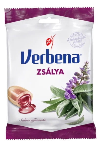 Льодяники від болю в горлі та кашлю Verbena шалфей з вітаміном С 60г - 1