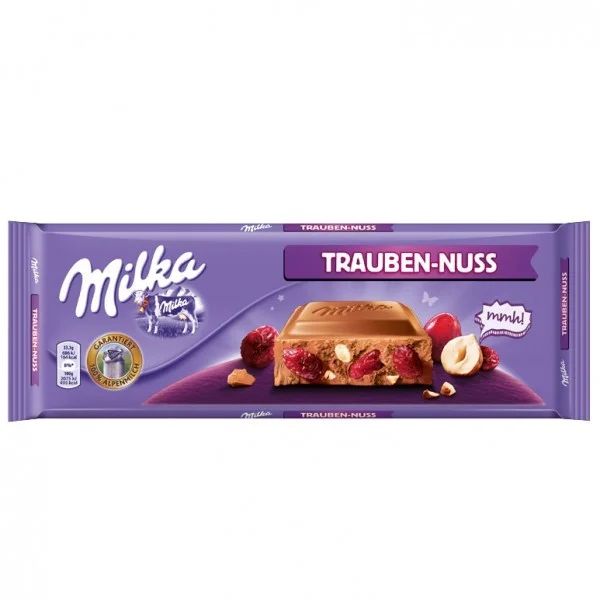 Шоколад milka Milka raisins-hazelnuts (з родзинками та лісовим горіхом) швейцарія 270г - 1
