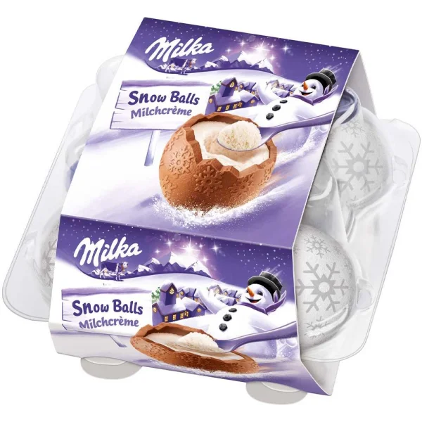 Шоколадні яйця milka (мілка) snow balls (сніжки) - 1
