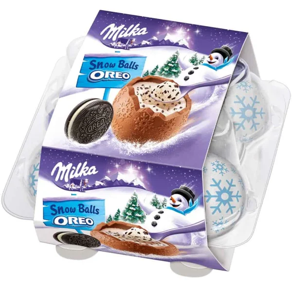 Шоколадні яйця  Milka з орео milka (мілка) snow balls (сніжки) - 1