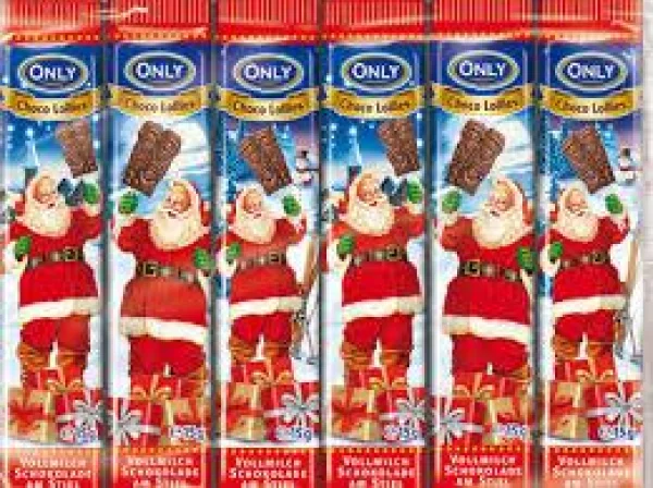Фігурки санти Only з молочного шоколаду на паличці, only choco lolies, 6х15г. - 1
