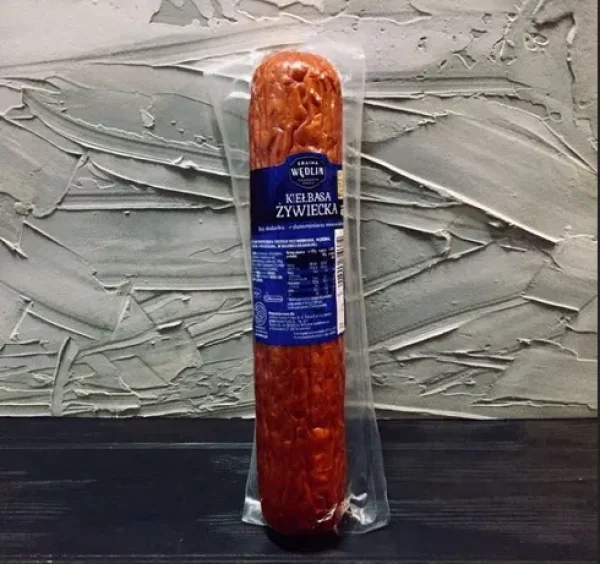 Колбаса копчена рублена Kraina Wedlin Zywiecka Kielbasa Країна Ведлін Живецька з свинини 600г - 2