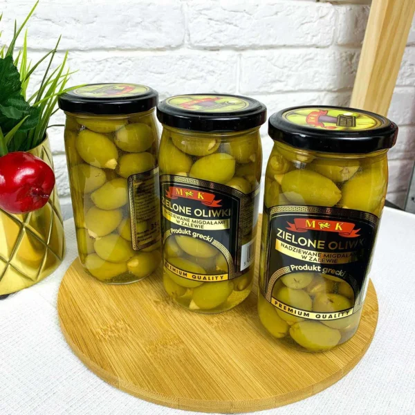 Оливки зелені M&K з мигдалем 350г - 1
