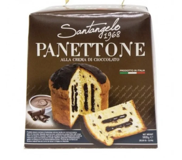 Панетоне panettone santangelo alla crema di cioccolato 
вага: 908 грамів - 1