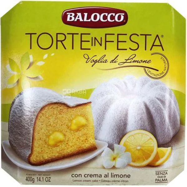 Balocco torte in festa, 400 г, панеттоне з лимоном - 1