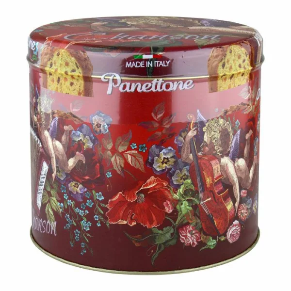 Десерт панеттоне il vecchio forno panettone 1 кг у великій червоній жестяній банці - 1
