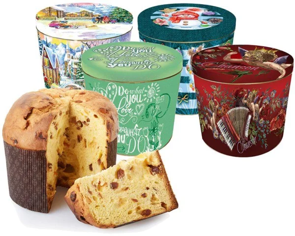 Десерт панеттоне il vecchio forno panettone 1 кг у великій червоній жестяній банці - 3