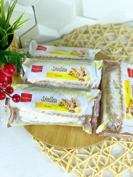 Штоллен Різдвяний з Маслом Favorina mini Stollen Butter Фаворіна міні кекс із цукатами та родзинками 200г - 1