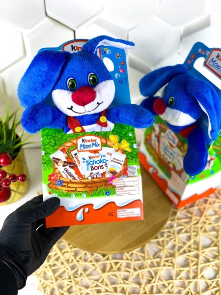 Великодній набір Kinder солодощів kinder maxi mix з м'якою іграшкою (зайчик), 133 г. - 1