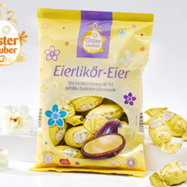 Шоколадние  Friedel яйця з начинкой friedel milchcreme eier 150g( вишня -ликер/ бренді / нуга) - 1