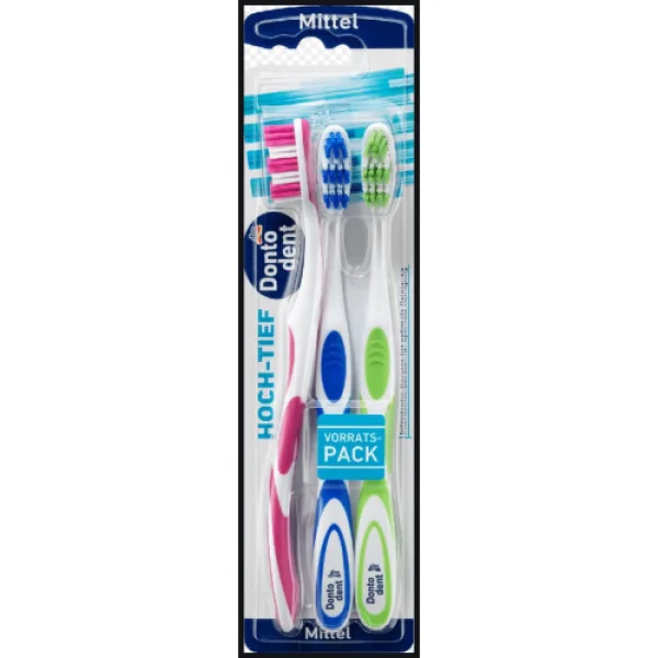 Зубна щітка Dontodent mittel 3шт - 1