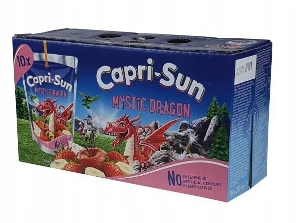 Набір Сік фруктовий Capri-Sun Mystic Dragon Капрізон Казковий дракон Тетрапак з трубочкою Бігпак Блок 10шт 200мл - 1
