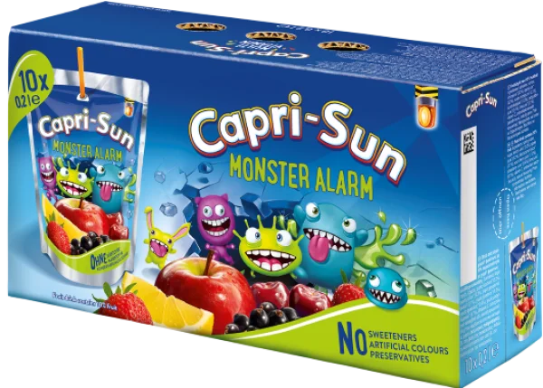 Набір Сік фруктовий Capri-Sun Monster Alarm Капрізон Обережно Монстри Тетрапак з трубочкою Бігпак Блок 10шт 200мл - 1