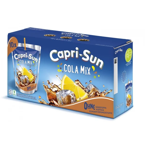 Набір Сік фруктовий Capri-Sun Cola Mix Капрізон Кола мікс Тетрапак з трубочкою Бігпак Блок 10шт 200мл - 1
