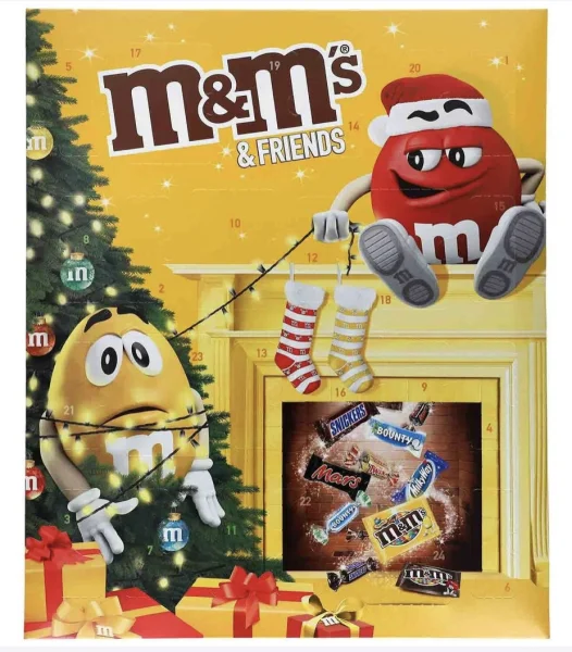 Подарунковий різдвяний M&M адвент-календар набір солодощів m&m's friends advent 361 грам - 1