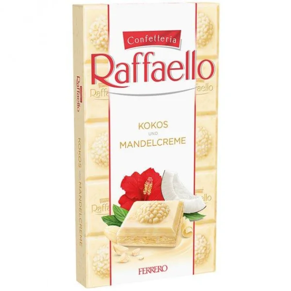 Шоколад білий Confetteria Raffaello Coconut&Almond Ferrero Кокос з мигдалем 90г - 2
