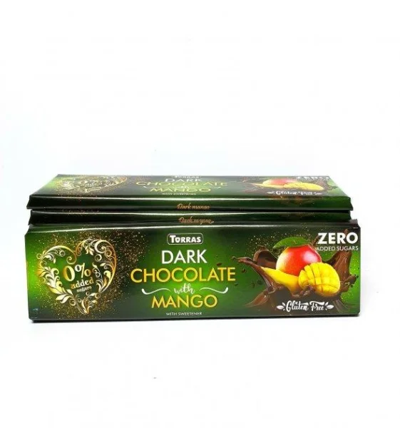 Шоколад чорний без цукру та глютену Torras Zero Dark Negro Mango з манго 300г - 2