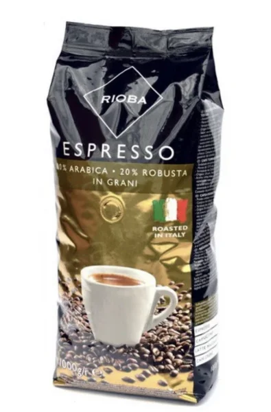 Кава в зернах Rioba Espresso Gold In Grani Ріоба Еспресо Інграні Золота Купаж Арабіки Делікатна 1000г - 1