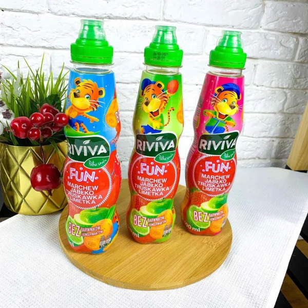Сік Riviva Fun з смаками яблука моркви полуниці лайма 500мл - 1