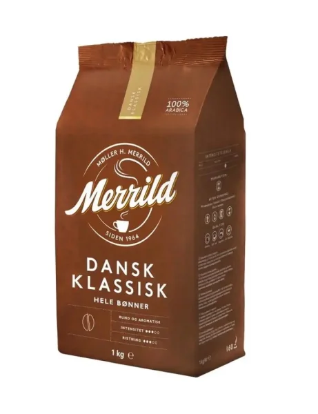 Кава в зернах lavazza Merrild merrild dansk кlassic 100% арабіка 1кг - 1