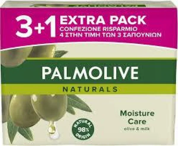 Тверде мило Palmolive palmolive оливка та молоко в економній упаковці (4шт.* 90г) - 1