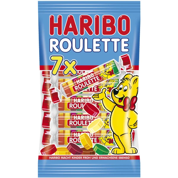 Цукерки фруктові Haribo рулетики желейні haribo roulette 7 pack 175 g - 1