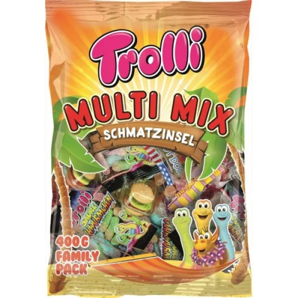 Жувальний мармелад Trolli trolli multi mix shmatzinsel family pack 400g - 1