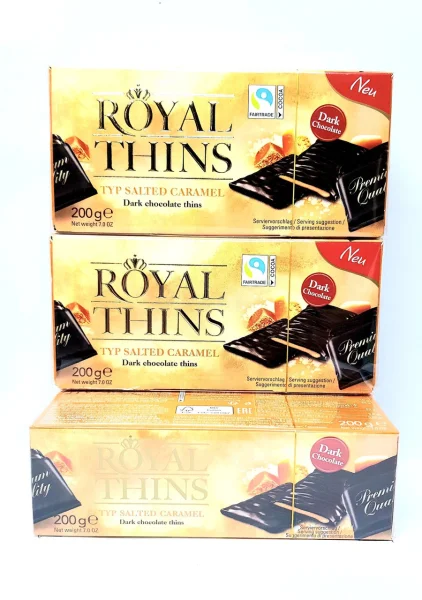 Шоколад чорний Royal thins typ salted caramel 200г - 1
