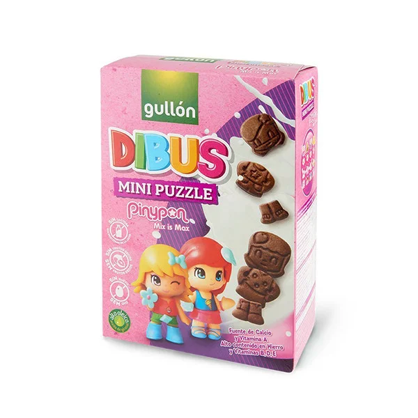 Дитяче печиво Gullon dibus mini puzzle pinypon 250г - 1