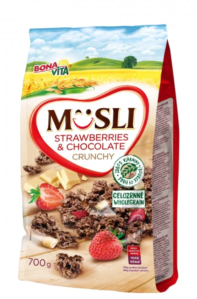 Мюсли bona BONA VITA vita musli шоколад з полуницею chocolate & strawberries 700g - 1