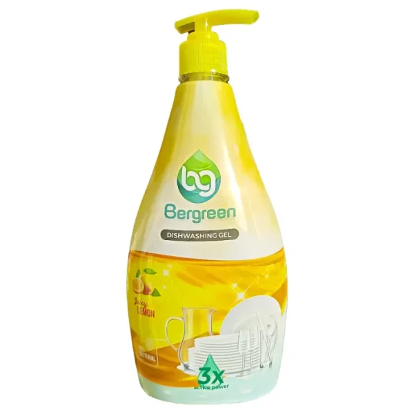 Гель-концентрат для миття посуду з дозатором Антибактеріальний Bergreen Dishwashing Gel Juicy&Lemon 3x Power Лимон 1000мл - 1