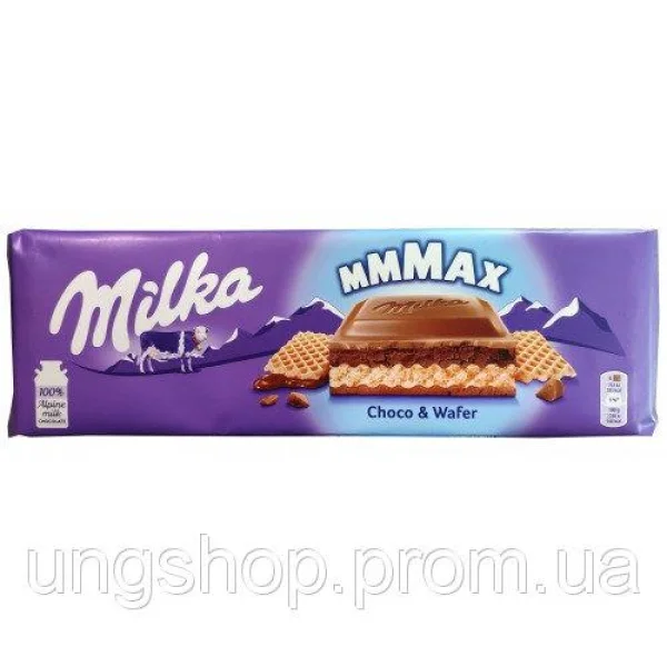 Шоколад Milka mmMAX Choco Wafer Молочний Шоколад Вафлі. Швейцарія 300г - 1