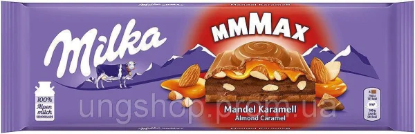 Шоколад Milka Mandel Karamell mmMax (Мілка карамель) 300 г. Швейцарія - 1
