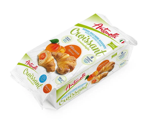 Круасан з листового тіста Antonelli Croissant Apricot Benessere No sugar 6шт абрикосовий крем без цукру 252г - 1