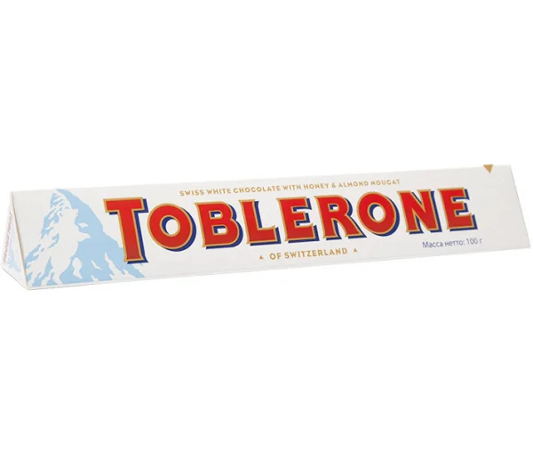 Шоколад білий трикутний Toblerone з медово-мигдальною нугою 100г - 1