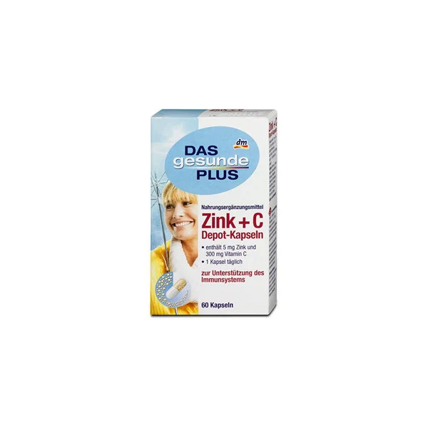 Вітаміни в таблетках das DAS gesunde PLUS gesunde plus zink + c depot-kapseln, 60 шт цинк - 1
