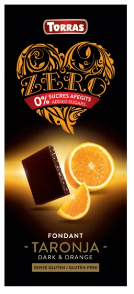 Чорний шоколад Torras без цукру torras zero negra taronja з апельсином іспанія 125 г - 1