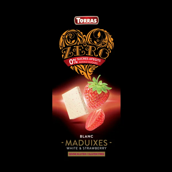 Шоколад torras Torras zero blanc maduixes білий з полуницею 125 г - 1