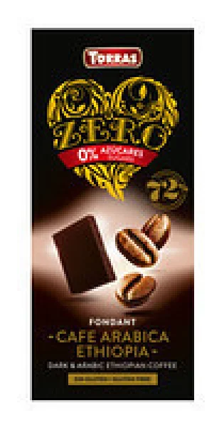 Чорний шоколад Torras без цукру torras zero cafe arabika з кавою арабіка ефіопська 100 г - 1