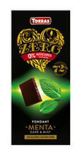 Чорний шоколад Torras без цукру torras zero with mint з м'ятою 100 г - 1
