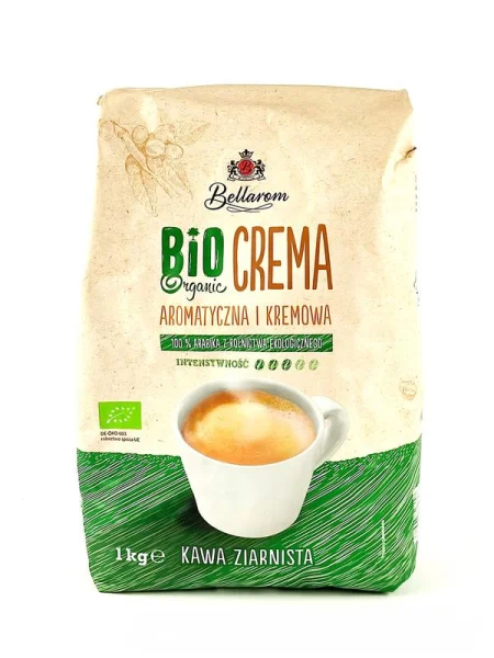 Кава в зернах bellarom Bellarom bio coffee crema 1 кг 100% арабіка біокавичка - 1