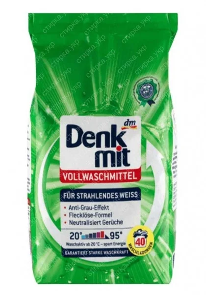 Порошок для стирки белого Denkmit белья 2,7кг ( 40 стирок) denkmit vollwaschmittel mit aktiv-schutz - 1