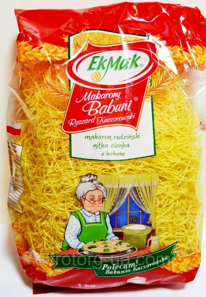 Макарони ( EkMak вермишель ) nitka cienka ekmak makarony babuni ryszard kaczorowski redzinski 1 kg. - 1